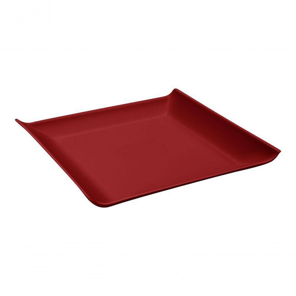 Prato Quadrado Casual Grande Cozy 20,6 X 20,6 X 2,6 Cm Vermelho Bold Coza