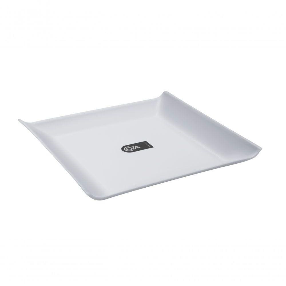 Prato Quadrado Casual Grande Cozy 20,6 X 20,6 X 2,6 Cm Branco Coza