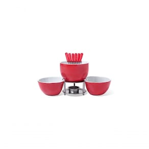 Conjunto Para Fondue 10 Peças Vermelho Brinox