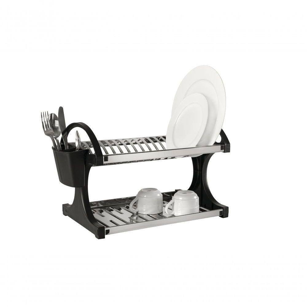 Escorredor 16 Pratos - Suprema 51 X 27,5 X 29 Cm Preto Brinox