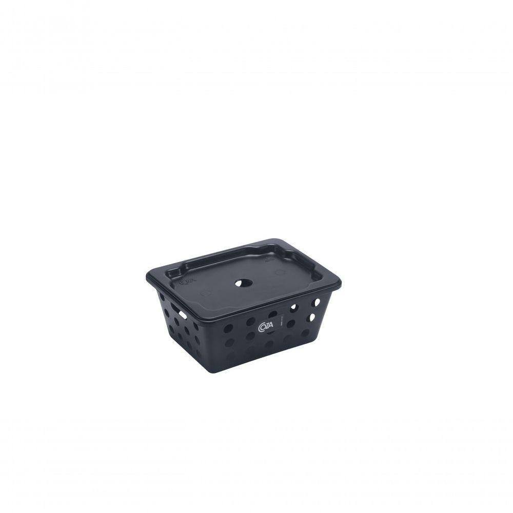 Cesta One Pequena Com Tampa 18,6 X 14,2 X 8,6 Cm Preto Coza