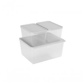Conjunto De 3 Potes Natural Basic Coza 20,3 X 15,8 X 9,8 Cm Natural Coza