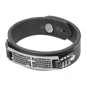 Pulseira de Couro Preta Pai Nosso Paul Western 29729