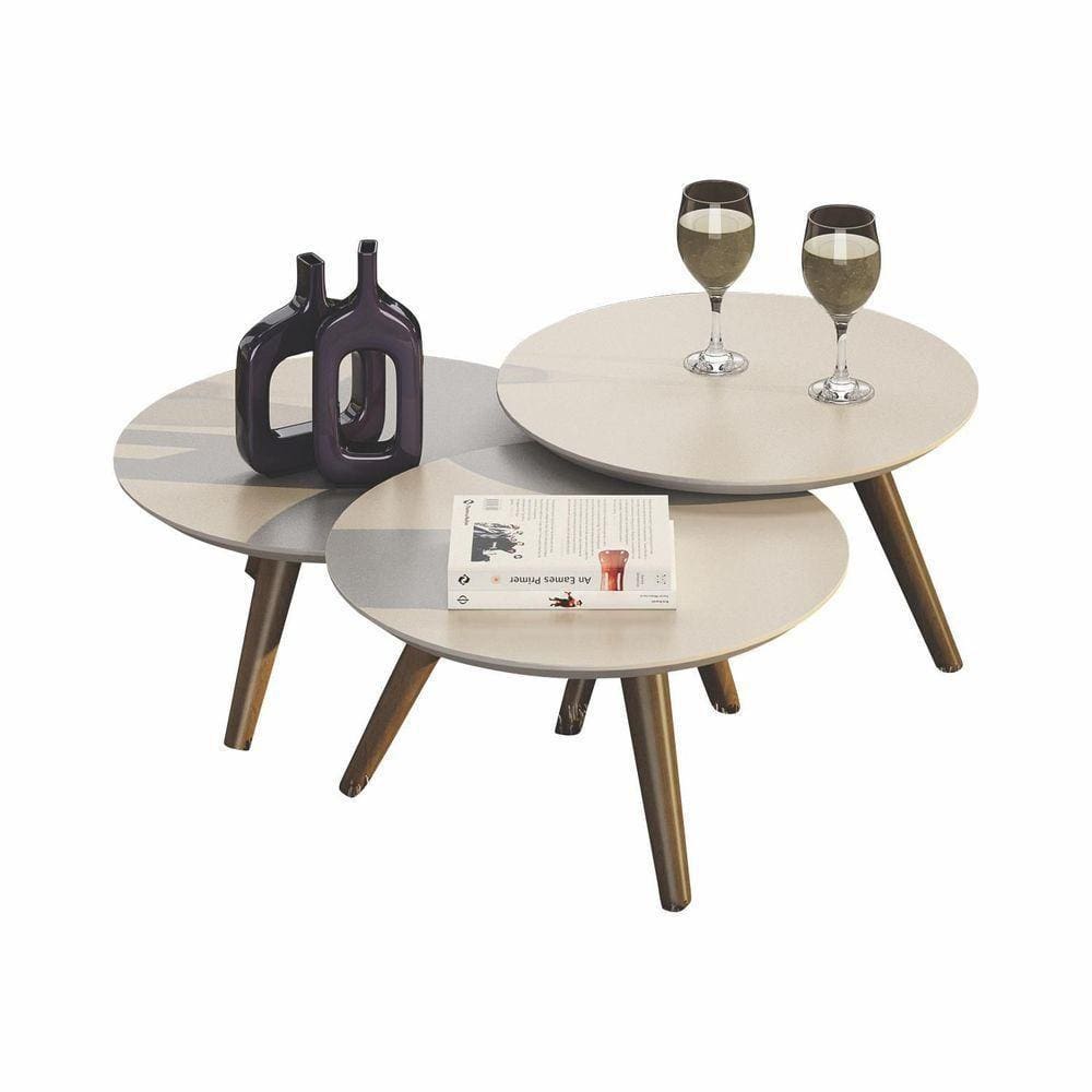 Jogo 3 Mesas De Centro ônix