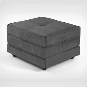 Puff Dobrável Slim - Vira Cama Cor Cinza