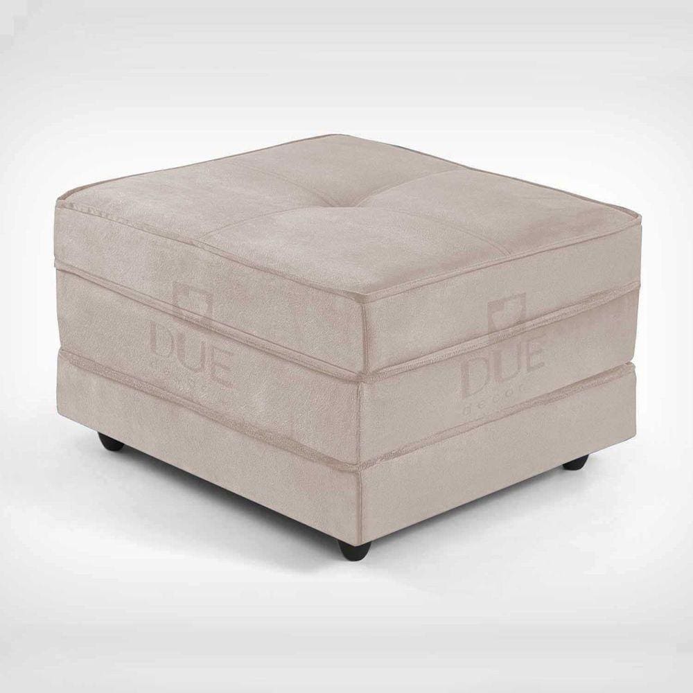 Puff Dobrável Slim - Vira Cama Cor Suede Nude
