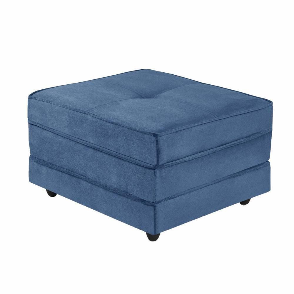 Puff Dobrável Slim - Vira Cama Cor Suede Azul