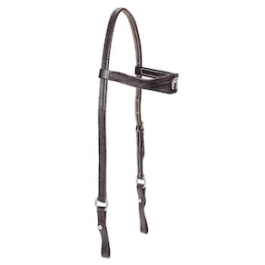 Cabeçada de Couro Marrom para Cavalo com Testeira Mangalarga - Bronc-Steel 18501
