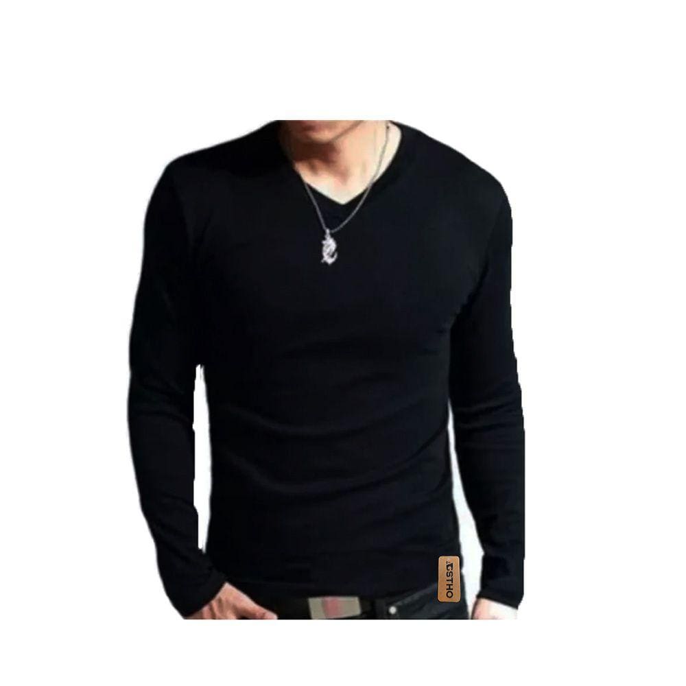 Camiseta básica masculina malha penteada tecido premium 100% algodão