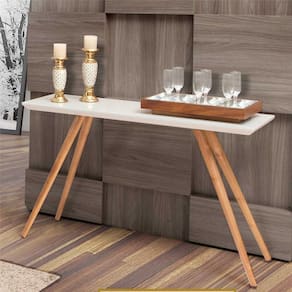 Aparador Laqueado Com Vidro 1 Metro Cor Off White