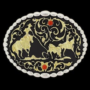 Fivela Country Oval Laço em Dupla Pé - Rodeo West 18925