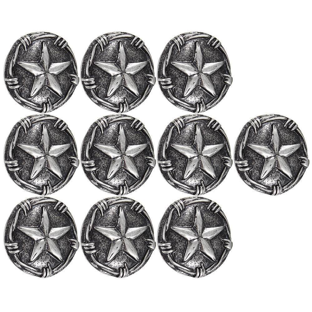 Kit com 10 Margaridas Estrela 25mm Prata Envelhecida Rodeo West 21464