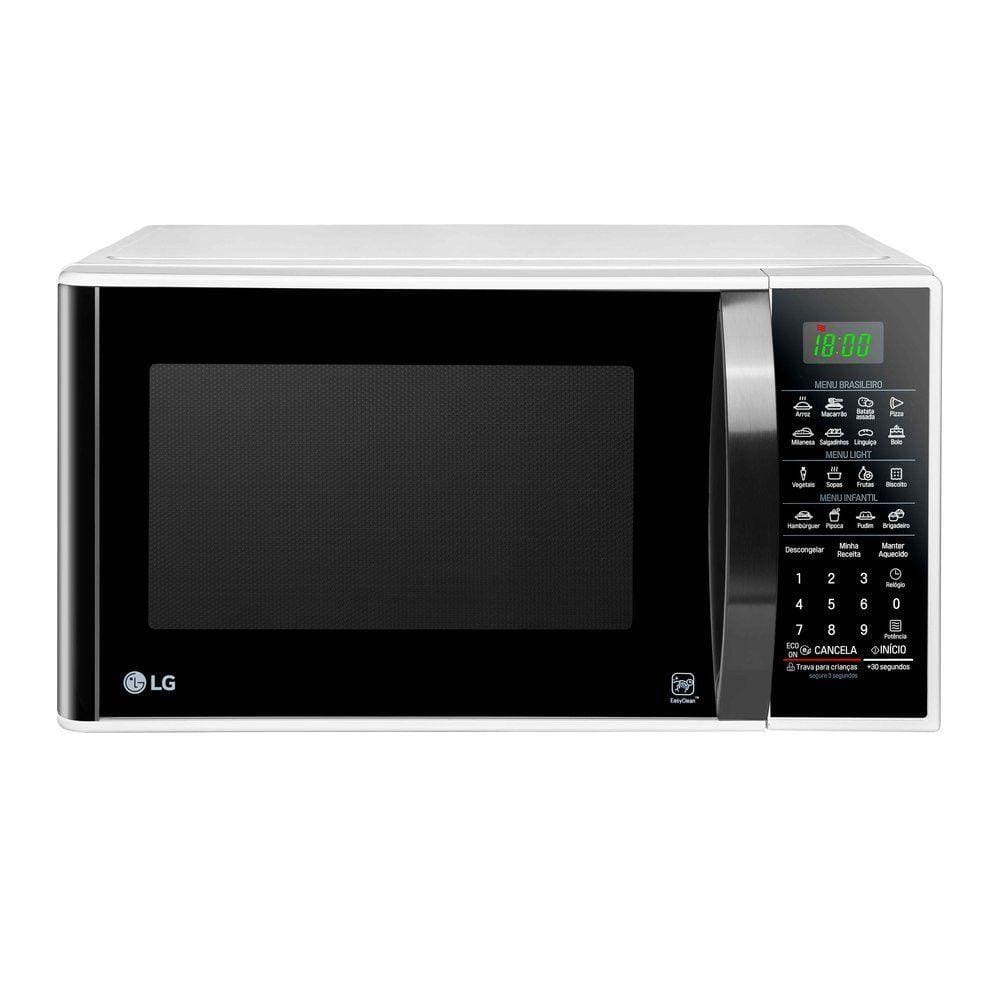 Micro-Ondas 30 Litros Lg Easyclean Com Puxador Ms3091bcfwhflgz