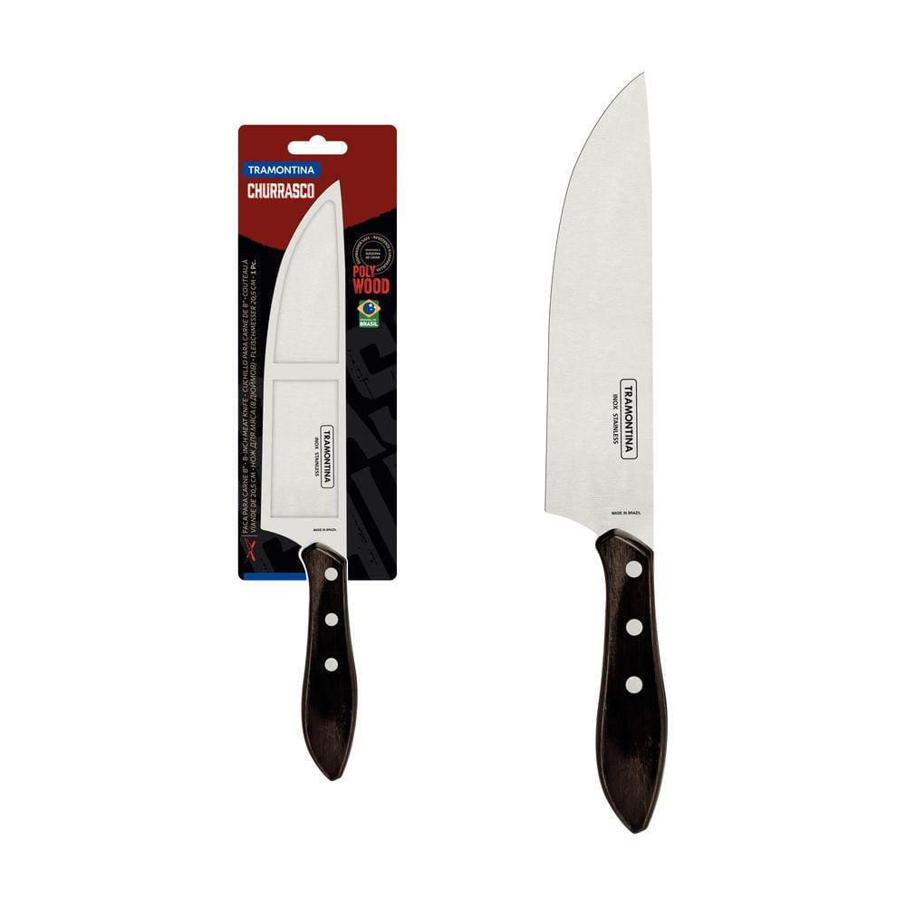 Faca Carne Inox 8 Polywood Castanho