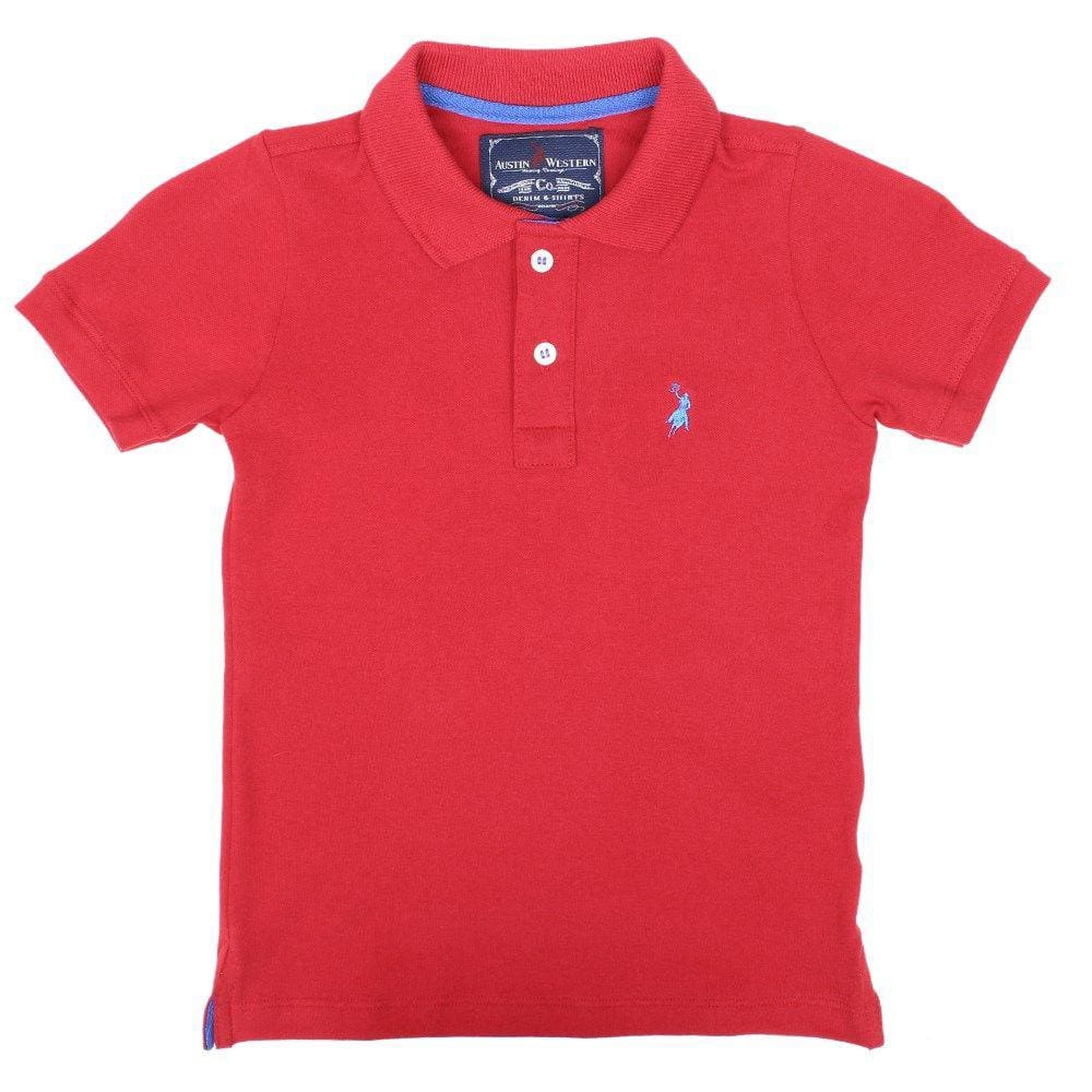 Camisa Infantil Gola Polo Vermelha Austin Western 32478