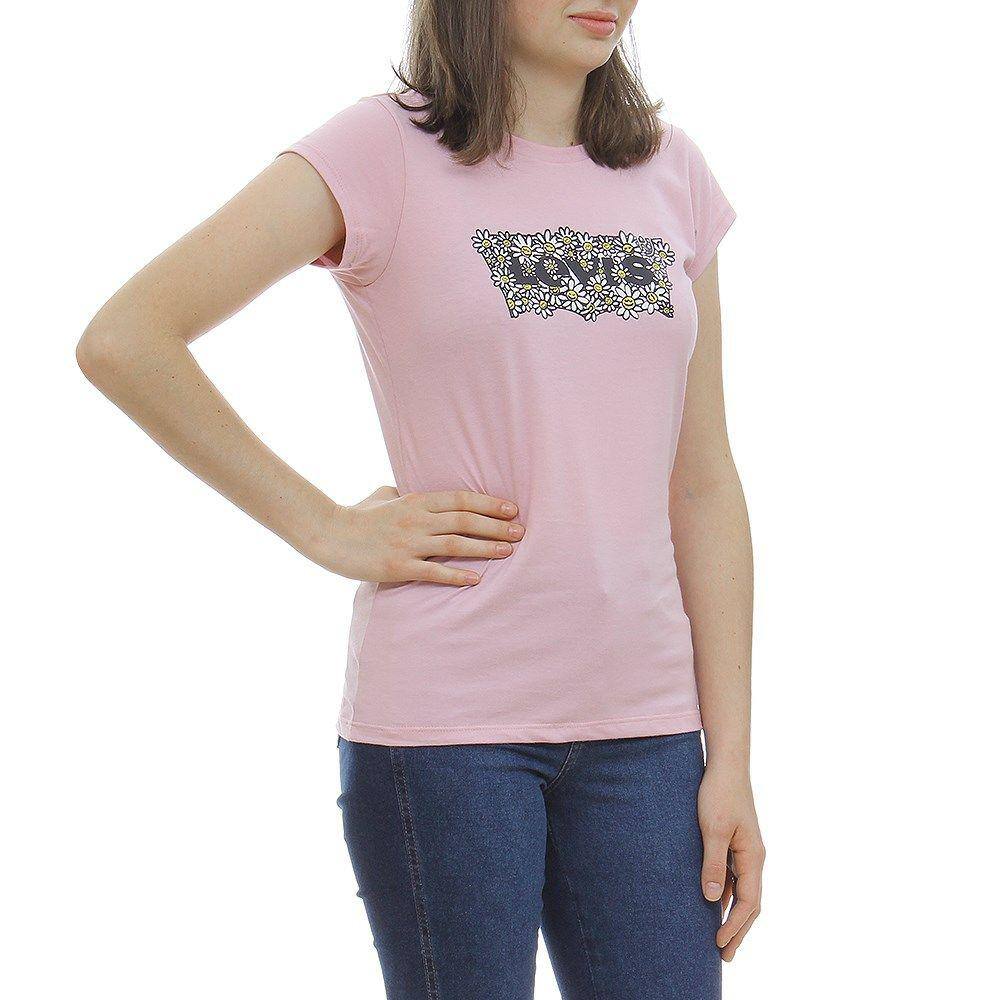 Camiseta Feminina Infantil Estampada Rosa Levi`s 29998