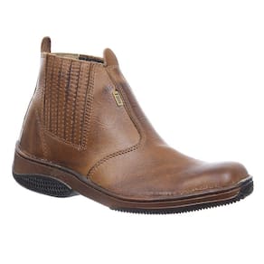 Botina Marrom Masculina Bico Quadrado F1000 30156