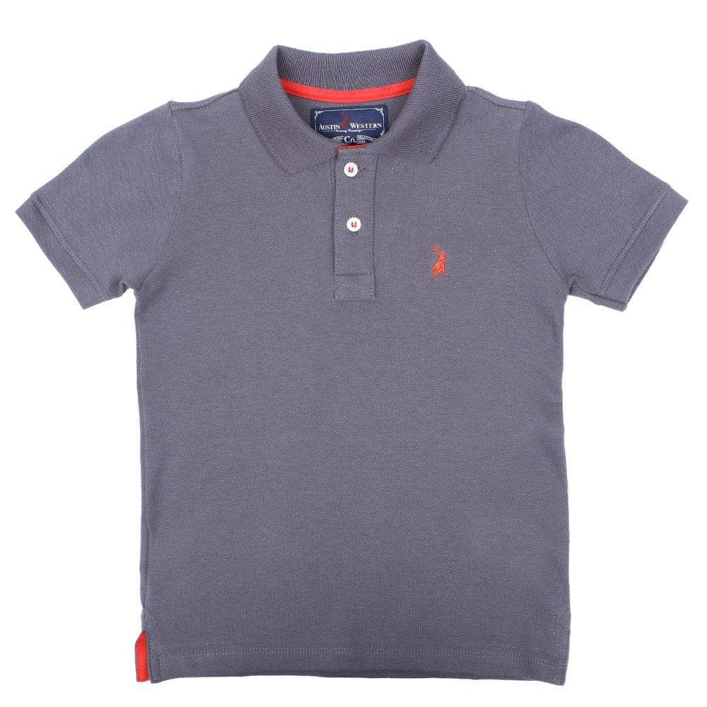 Camisa Infantil Gola Polo Cinza Austin Western 32475