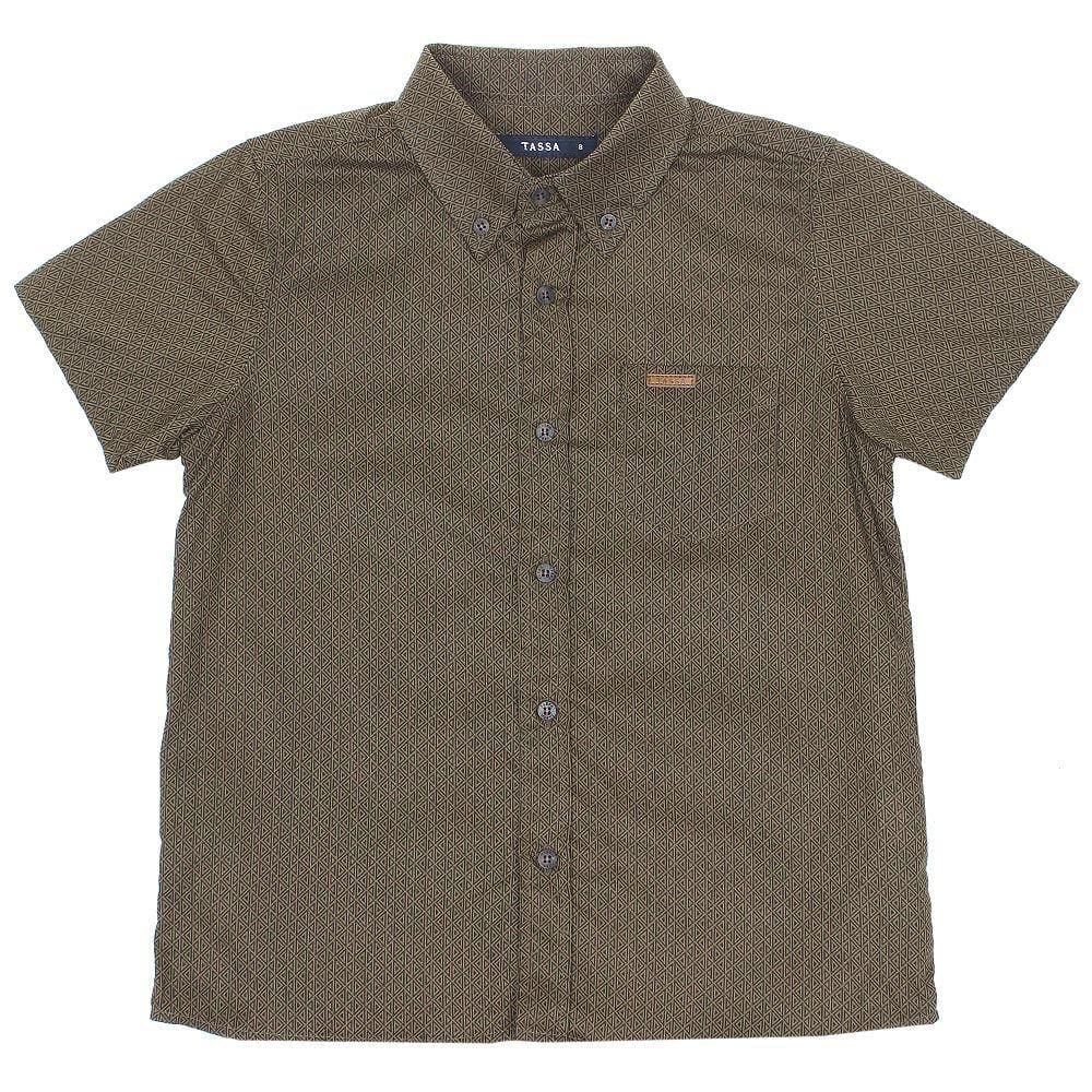 Camisa Infantil Masculina Manga Curta Verde Militar Tassa 32107