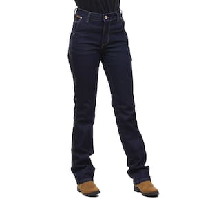 Calça Jeans Feminina Carpinteira com Elastano Azul Escuro Os Vaqueiros 32223