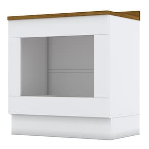 Balcão Forno de Embutir 80cm Americana Branco com Tampo Nature - Móveis Henn