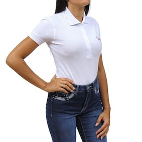Camisa Gola Polo Feminina Branca Tassa 33248