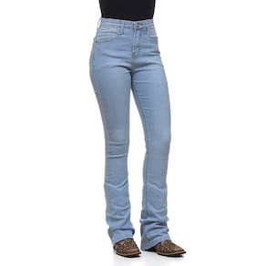 Calça Jeans Delavê Feminina Flare com Elastano  Western 26230