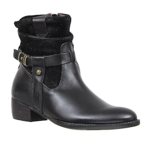 Botina de Couro Feminina Preta Cow Way 26751