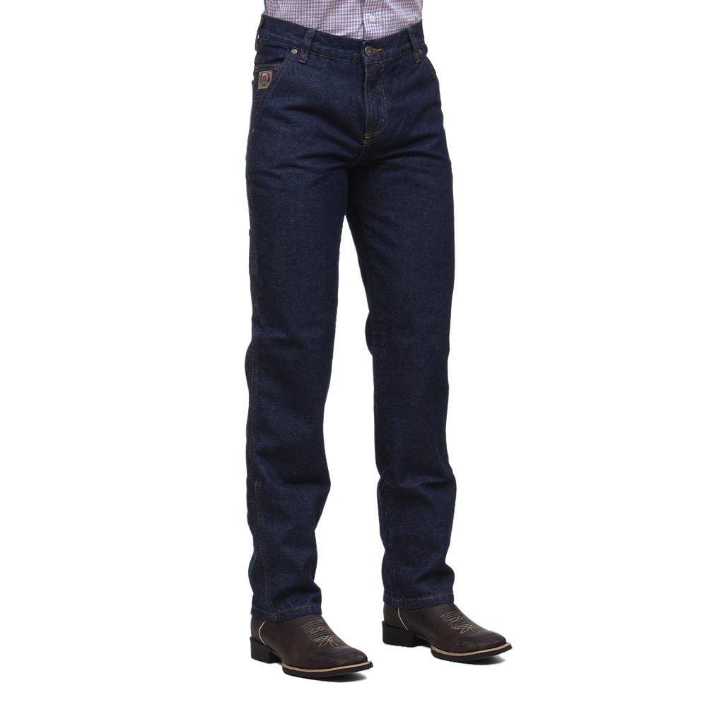 Calça Jeans Carpinteira Masculina 100% Algodão Azul Escuro Os Vaqueiros 32227