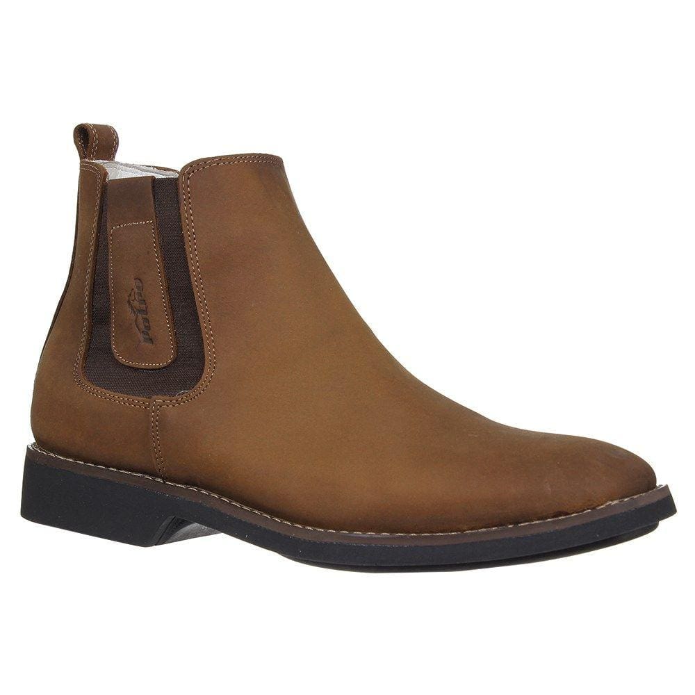 Botina Masculina com Bico Quadrado Marrom Potro 32671
