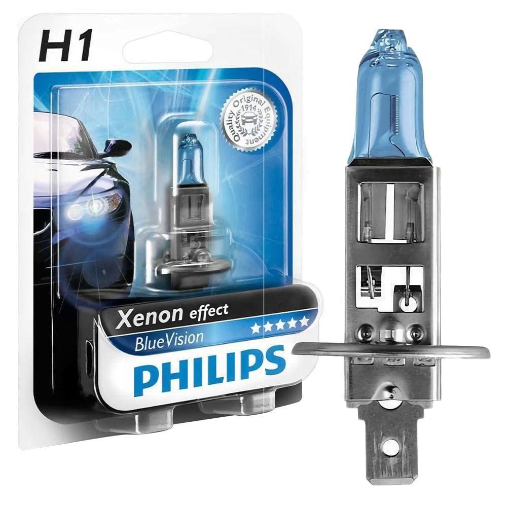 Lâmpada Farol Philips Bluevision H1 12v 55w 12258bvb1