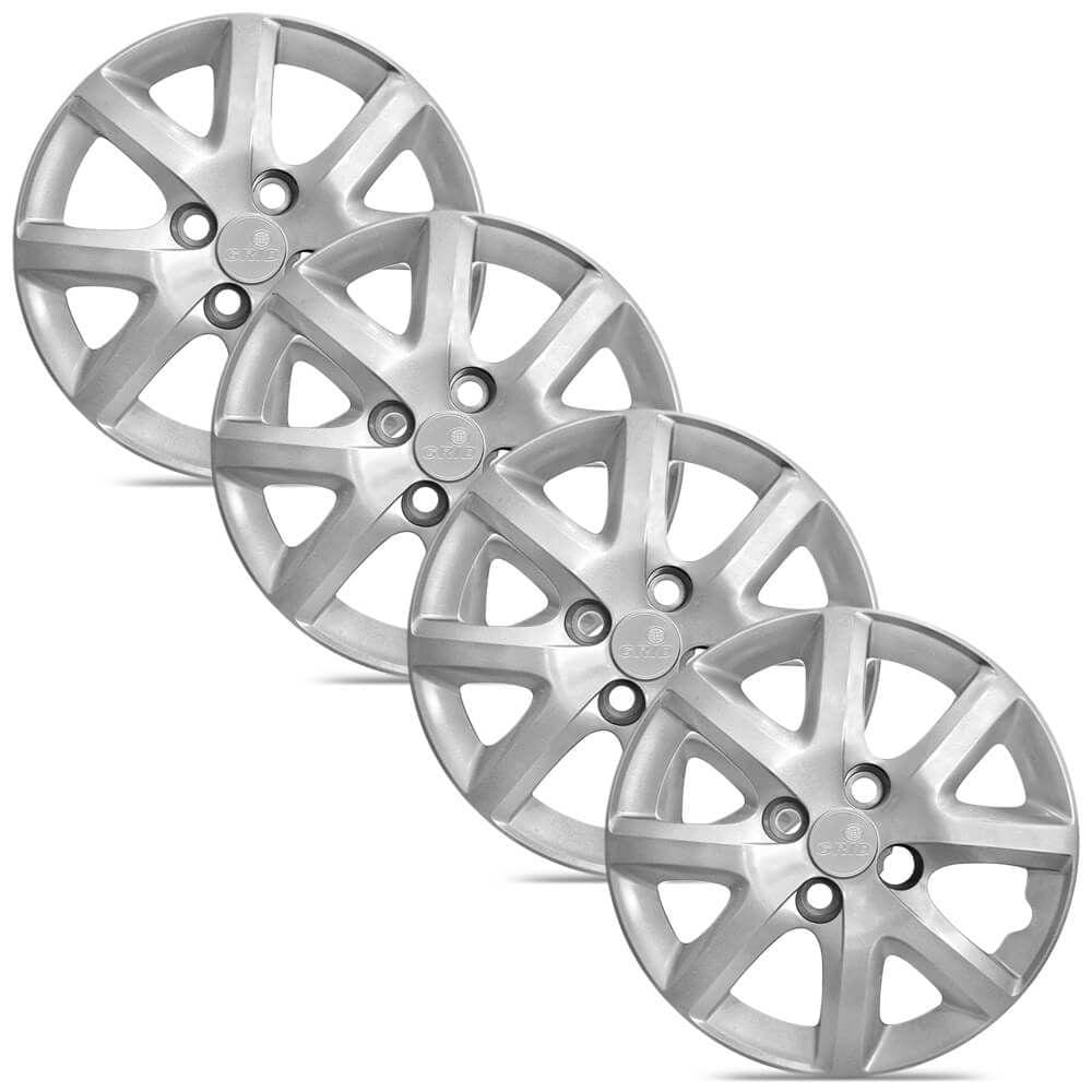 Jogo 4 Calota Original Fiat Siena Prata Aro 14 Grid