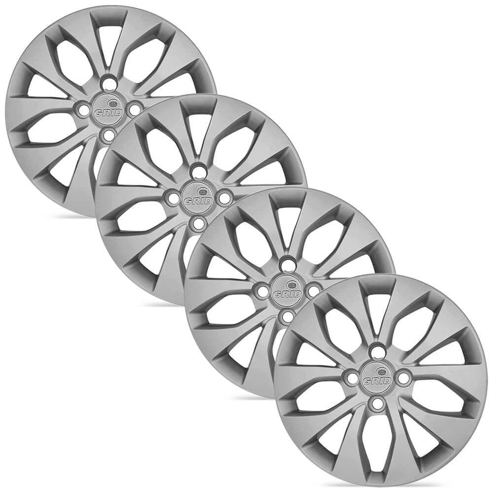 Jogo 4 Calota Modelo Original Onix Prisma Prata Aro 15 Grid