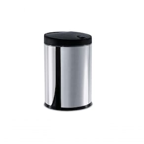 Lixeira Press Inox Com Tampa - Linha Pia ø 17 X 25 Cm Preto Brinox