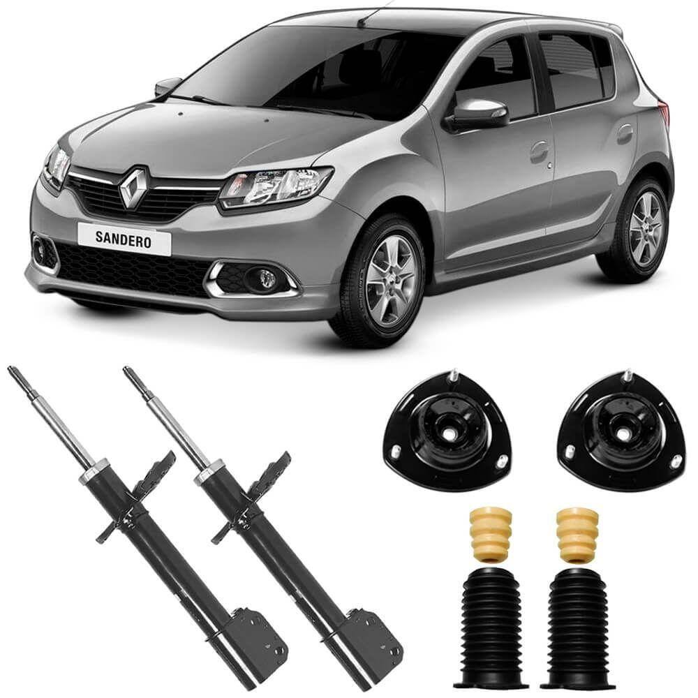 2 Amortecedor Sandero 2015 A 2018 Dianteiro Kyb E Kit