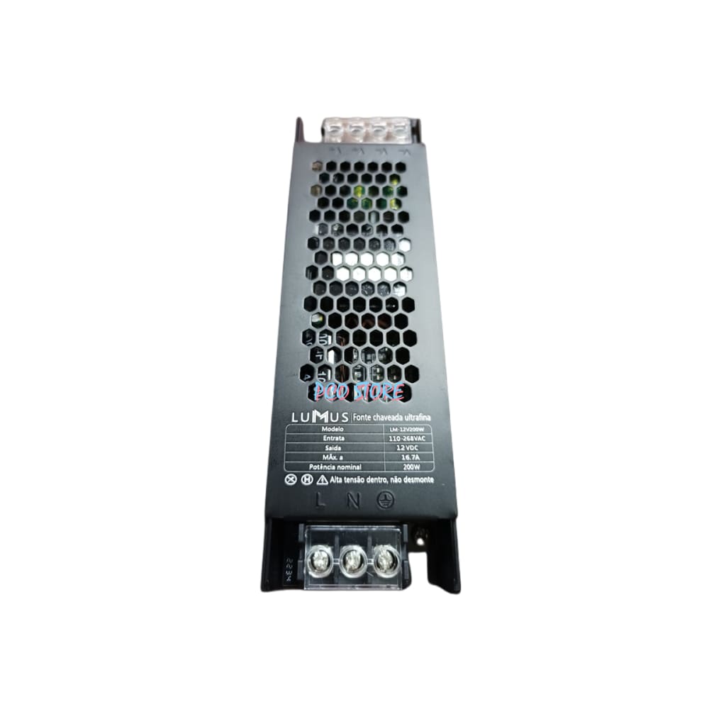 Fonte Chaveada Ultrafina Slim 24V 8,3A 200W P/fita Led Cftv