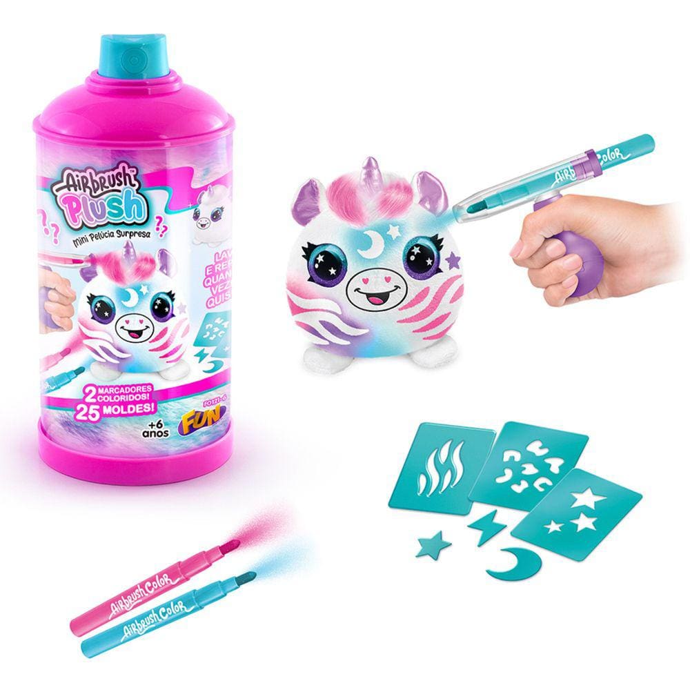 Mini Pelúcia Surpresa Para Pintar Airbrush F0121-6 Fun