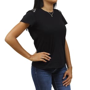 Camiseta Feminina Preta Clássica Tassa 33244