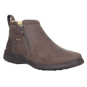 Botina Couro Masculina Bico Redondo Marrom Zebu 31113