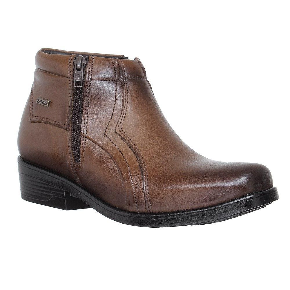 Botina Masculina Bico Quadrado Marrom Zebu 26523