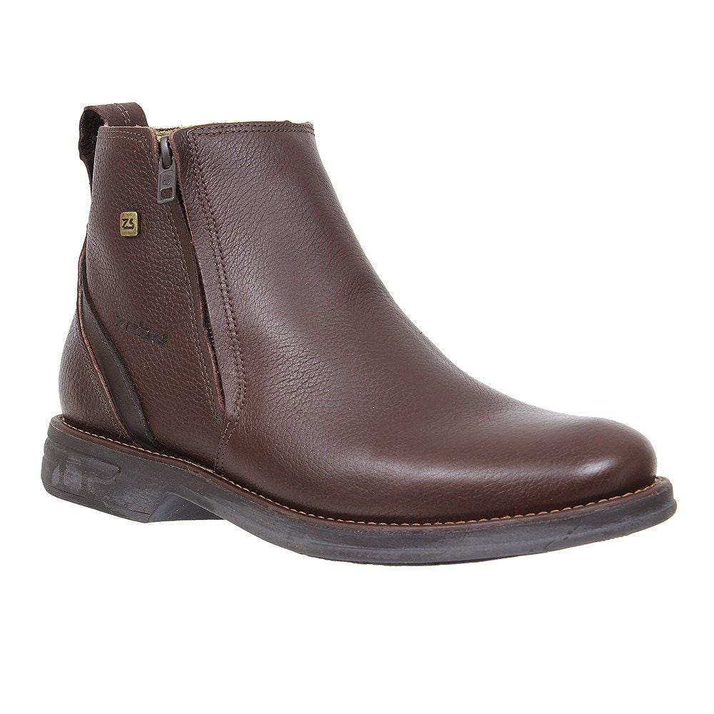 Botina Masculina Marrom Bico Redondo com Zíper Zebu 27737
