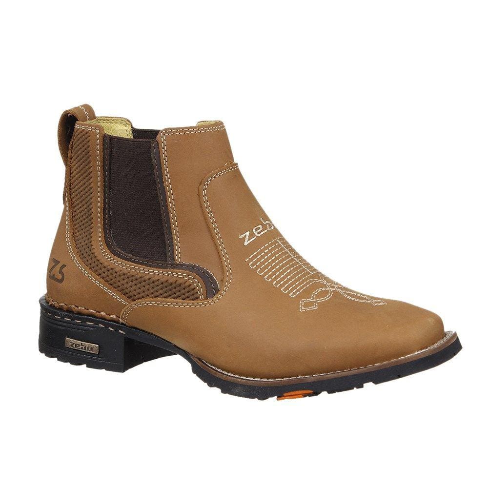 Botina Masculina Bico Quadrado Marrom Zebu 32932