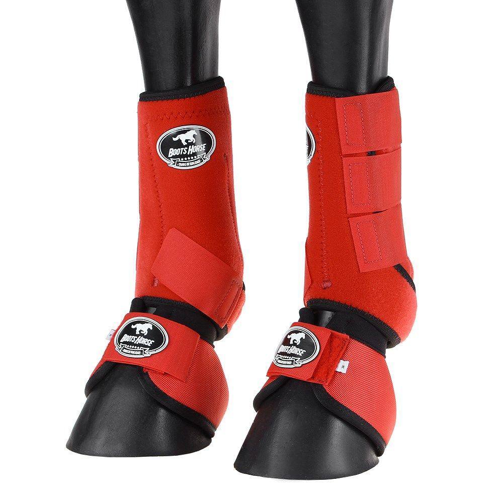 Kit de Proteção para Cavalo Boots Horse Splint Boot e Cloche Vermelho 25856