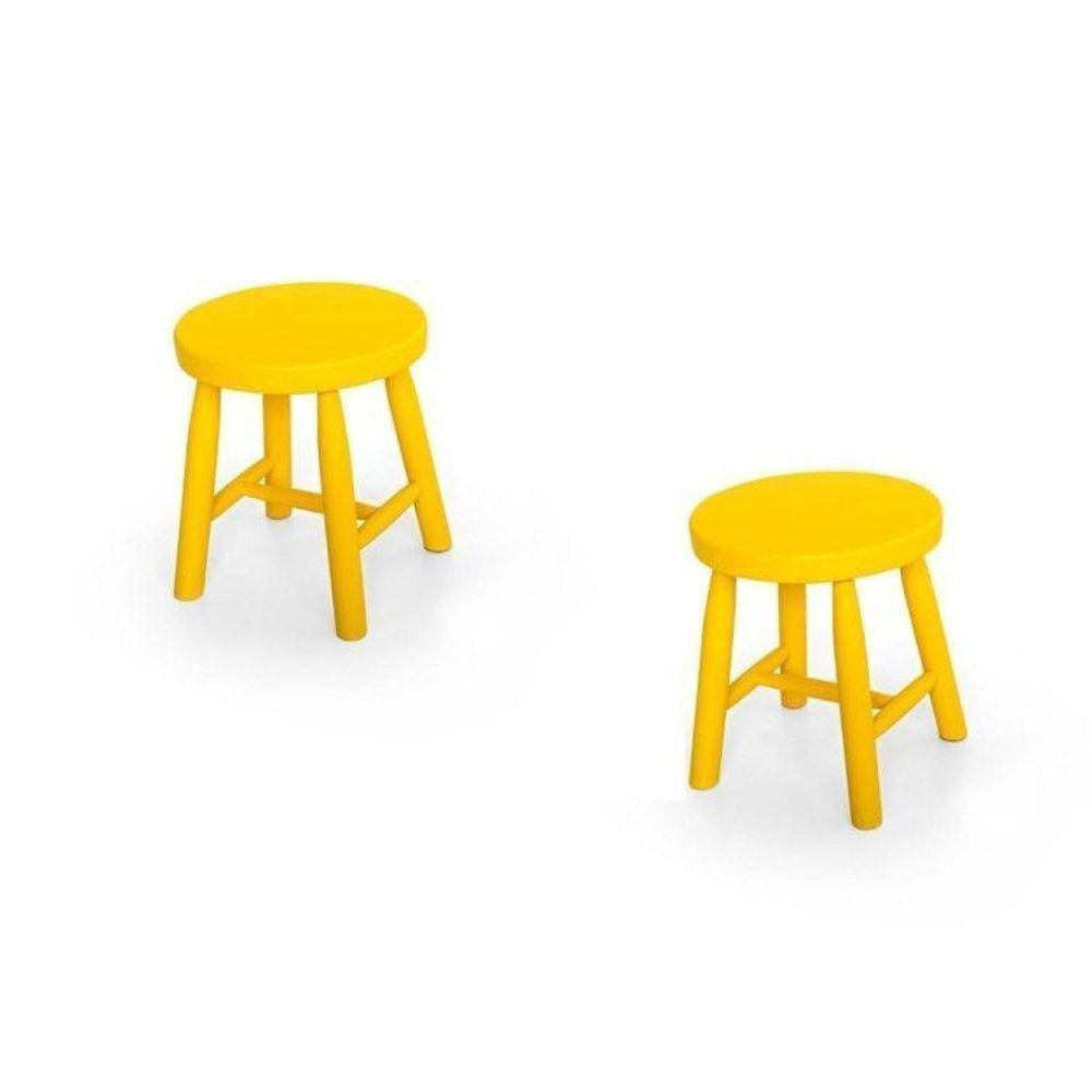 Kit 2 Banquetas Infantil Espanha Amarelo