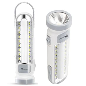 Luminária Luz De Emergência 20 LEDs Com Lanterna Bateria Recarregável 1300mAh 3w