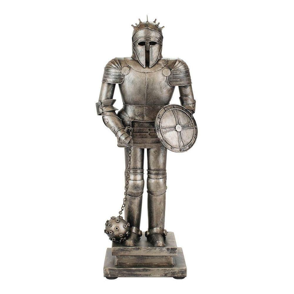 Enfeite Guerreiro Armadura Medieval Com Escudo Prateado