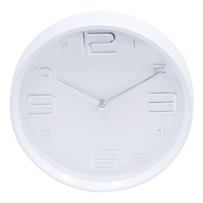 Relógio Parede Cozinha Quarto Moderno Branco 25x25cm