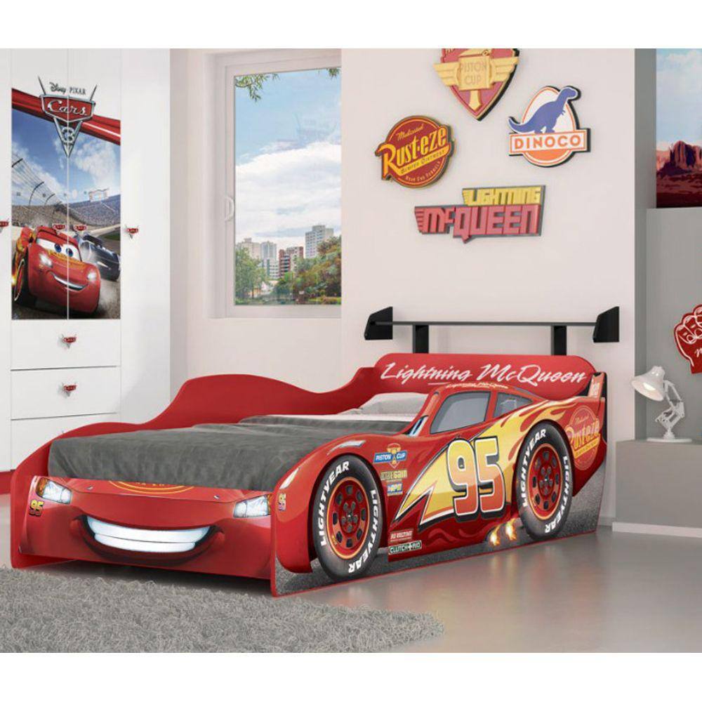 Cama Infantil Carro 100%MDF Racing Car P13 Vermelho - Mpozenato