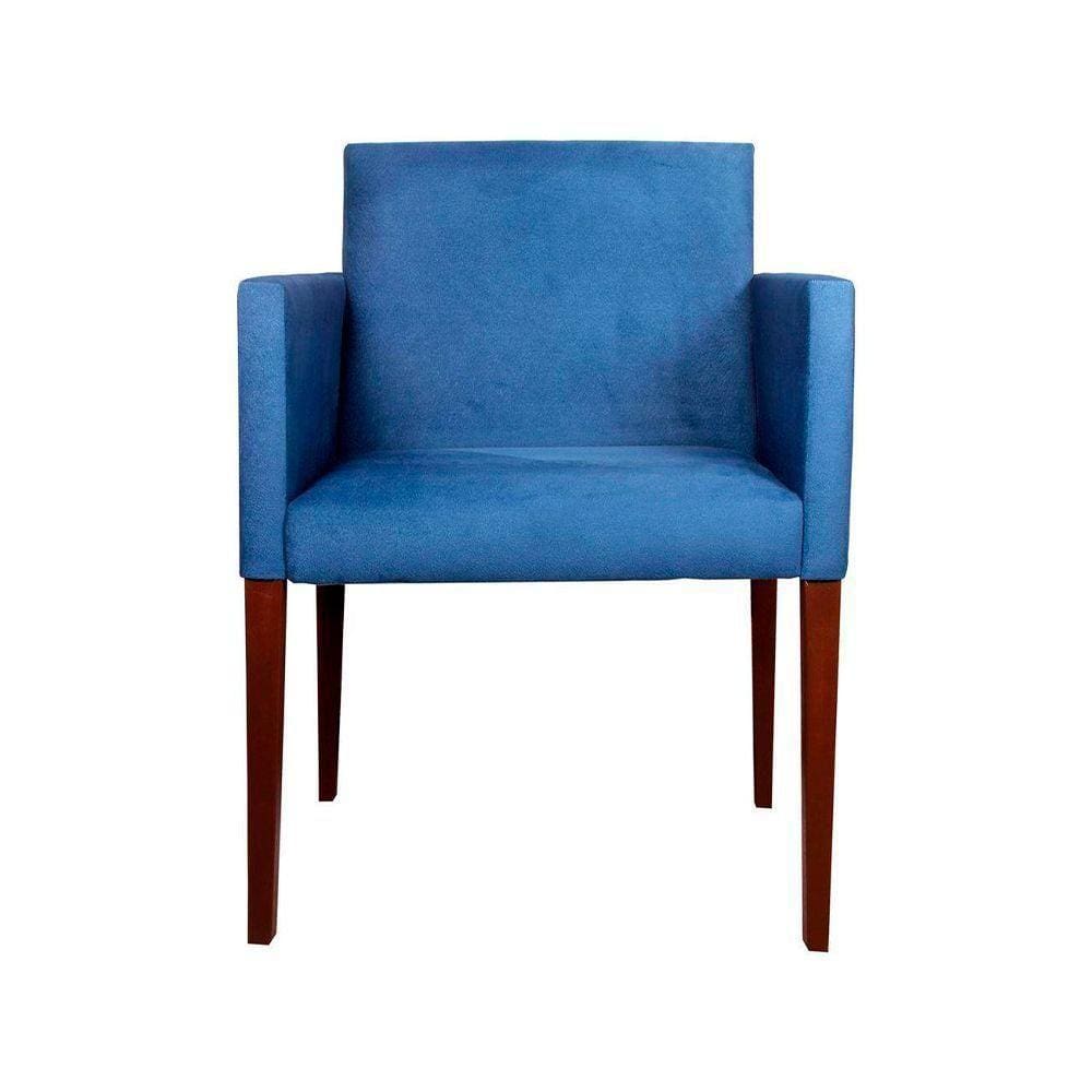 Poltrona Nina Tecido Suede Escritório Estofada - Azul Royal - Cor: Azul