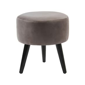 Puff Banco Luca Em Tecido Suede - Grafite - Cor: Cinza